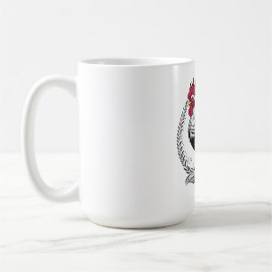 Schwarz-weißer Hahn Kaffeetasse