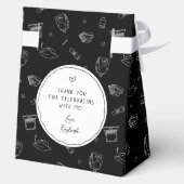 Schwarz-weißer handgezogener Personalisierter Absc Geschenkschachtel (Rückseite)