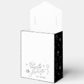 Schwarz-weißer handgezogener Personalisierter Absc Geschenkschachtel (Offen)