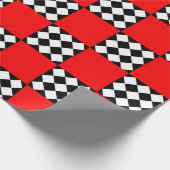 Schwarz-weißer Harlequin-Square-Shape Geschenkpapier (Ecke)