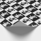 Schwarz-weißer Hasen-Prüfblock Geschenkpapier (Ecke)