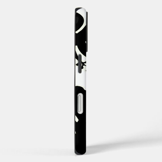 Schwarz-weißer Hibiskus Case-Mate iPhone Hülle (Rückseite / Rechts)