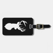 Schwarz-weißer Hirschbuckjäger Gepäckanhänger (Vorderseite horizontal)