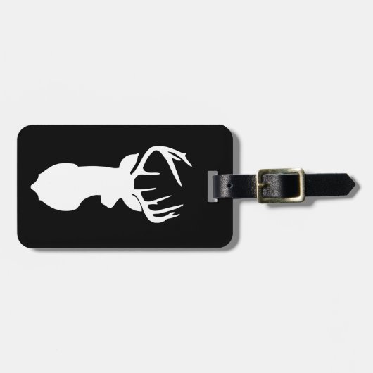 Schwarz-weißer Hirschbuckjäger Gepäckanhänger (Vorderseite horizontal)