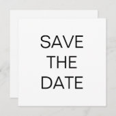 Schwarz-weißer Hochzeitsplatz für einfaches Textma Save The Date (Vorne/Hinten)