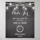 Schwarz-weißer Hochzeitstag Jar Sign Poster (Vorne)