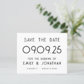 Schwarz-weißer Hochzeitstag mit Rette Großtext (Stehend Vorderseite)