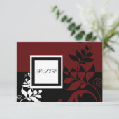 Schwarz-weißer Hochzeitstag RSVP Karte (Stehend Vorderseite)