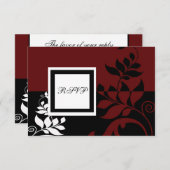 Schwarz-weißer Hochzeitstag RSVP Karte (Vorne/Hinten)