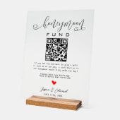 Schwarz-weißer Honeymoon Fund Qr Code Minimal Mode Acrylschild (Winkel)