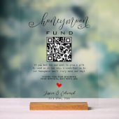 Schwarz-weißer Honeymoon Fund Qr Code Minimal Mode Acrylschild (Neutral)