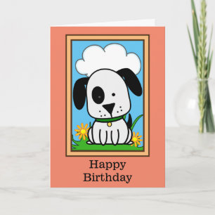 Schwarz-weißer Hund Geburtstag Karte