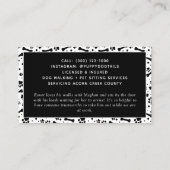 Schwarz-weißer Hundeschalter Visitenkarte (Rückseite)