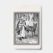 Schwarz-weißer Illustrationsrahmen für Red Riding  Ausweis (Rückseite)