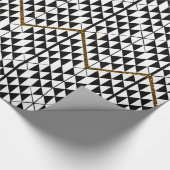 Schwarz-weißer ImitatgoldGlitter abstraktes Geschenkpapier (Ecke)