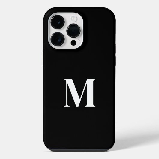 Schwarz-weißer Individuelle Name Monogram Stilvoll iPhone Hülle (Rückseite)