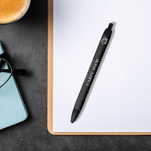 Schwarz-weißer inspirierender Zitat-Abschluss Kugelschreiber