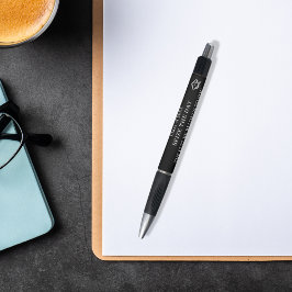 Schwarz-weißer inspirierender Zitat-Abschluss Kugelschreiber