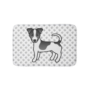 Schwarz-weißer Jack Russell Terrier Hund mit glatt Badematte