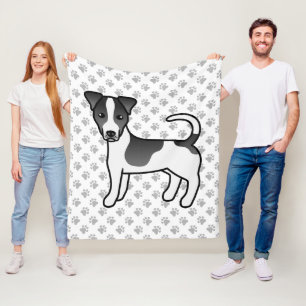 Schwarz-weißer Jack-Russell-Terrier-Hund mit glatt Fleecedecke