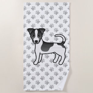 Schwarz-weißer Jack-Russell-Terrier-Hund mit glatt Strandtuch