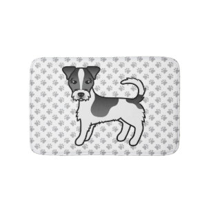 Schwarz-weißer Jack-Russell-Terrier-Hund mit rauem Badematte