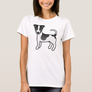 Schwarz-weißer Jack Russell Terrier mit glattem Fe T-Shirt