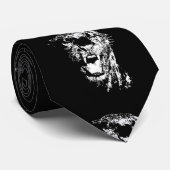 Schwarz-weißer Jaguar Pop Art Krawatte (Gerollt)