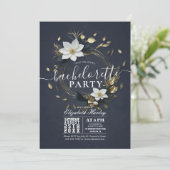 Schwarz-weißer Junggeselinnen-Abschied Einladung (Stehend Vorderseite)