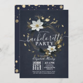 Schwarz-weißer Junggeselinnen-Abschied Einladung (Vorne/Hinten)