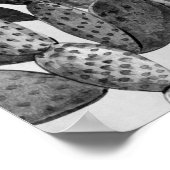 Schwarz-weißer Kaktus für Wasserfarben Südwestpost Poster (Ecke)