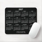 Schwarz-weißer Kalender 2027 Werbeartikel Mousepad (Mit Mouse)