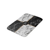 Schwarz-weißer Karo-Bath-Mat mit benutzerdefiniert Badematte (Schrägansicht)