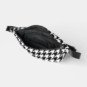 Schwarz-weißer Karo des klassischen Hahnentrittmus Bauchtasche
