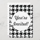 Schwarz-weißer Karo des klassischen Hahnentrittmus Einladung (Vorne/Hinten)