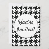 Schwarz-weißer Karo des klassischen Hahnentrittmus Einladung (Vorderseite)