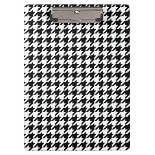 Schwarz-weißer Karo des klassischen Hahnentrittmus Klemmbrett