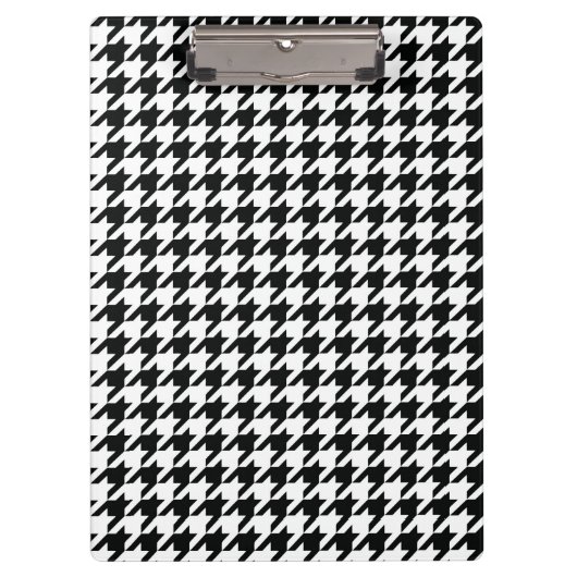 Schwarz-weißer Karo des klassischen Hahnentrittmus Klemmbrett (Vorderseite)