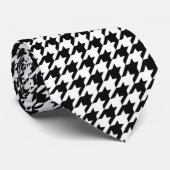Schwarz-weißer Karo des klassischen Hahnentrittmus Krawatte (Gerollt)