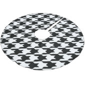 Schwarz-weißer Karo des klassischen Hahnentrittmus Polyester Weihnachtsbaumdecke (Schrägansicht)