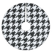 Schwarz-weißer Karo des klassischen Hahnentrittmus Polyester Weihnachtsbaumdecke (Vorderseite)