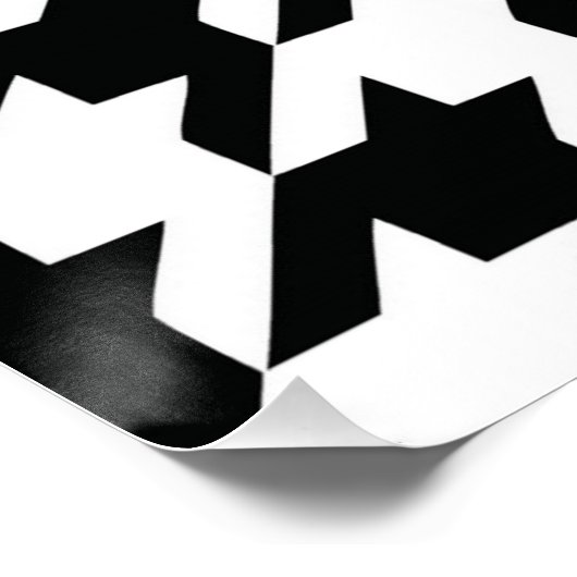 Schwarz-weißer Karo des klassischen Hahnentrittmus Poster (Ecke)