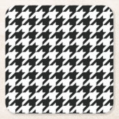 Schwarz-weißer Karo des klassischen Hahnentrittmus Rechteckiger Pappuntersetzer (Vorderseite)