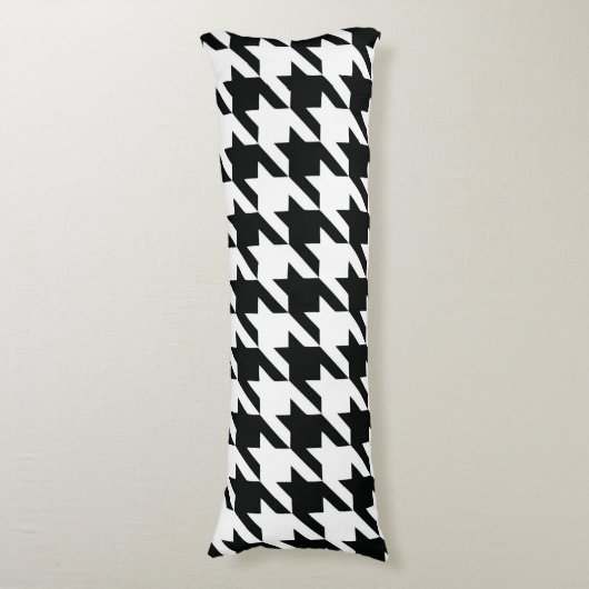 Schwarz-weißer Karo des klassischen Hahnentrittmus Seitenschläferkissen (Vorderseite Vertikal)