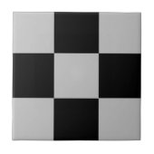 Schwarz-weißer Karo Keramik Tile Fliese (Vorderseite)