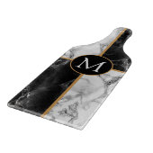 Schwarz-weißer Karo Marmorablage Schneidebrett (Ecke)