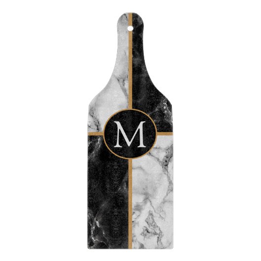 Schwarz-weißer Karo Marmorablage Schneidebrett (Vorderseite)