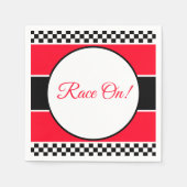 Schwarz-weißer Karo mit Rot Serviette (Vorderseite)