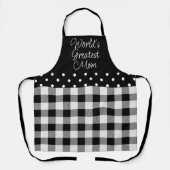 Schwarz-weißer Karo Polka Dot Weltgrößte Mama A Schürze (Vorderseite)