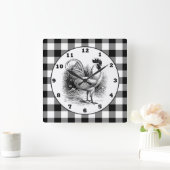Schwarz-weißer Karo-Uhr des Länderrosters Quadratische Wanduhr (Zuhause)